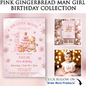 Serviette En Papier 1er anniversaire Gingerbread Man Girl Pink Noël