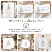 Sticker Rond Baby shower Fille d'hiver Noël