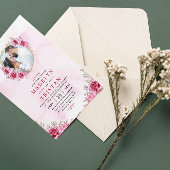 Roze Goud Minimalistische Bloemenbruiloft Programma