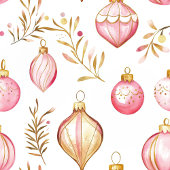 Roze Gouden Kerst Ornamenten Cadeaupapier