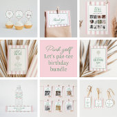 Roze golfbal en t-shirt Dank u Stickers