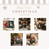Cartes Pour Fêtes Annuelles Photo Pink Green Baby First Christmas