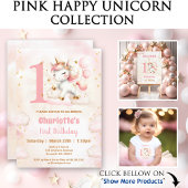 Ballotins Rose mignon Joyeux Unicorn fille 1er anniversaire