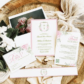 Bandeau De Faire-part Monogramme de mariage Hydrangea Crest