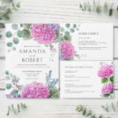 Save The Date Pink Hydrangea Flowers Watercolor Elegant Wedding (Personnalisez la collection de ce créateur indépendant.)