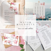 Prospectus 11,4 Cm X 14,2 Cm Aquarelle Magnolia Trouvez l'invité Bingo nuptiale