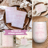 Roze Margs en Huwelijk Bachelorette Waterfles Etiket