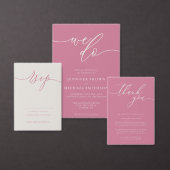 Invitation Pink Pastel Calligraphy Signature We Do Wedding (Personnalisez la collection de ce créateur indépendant.)
