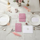 Serviette En Papier Mariage en ivoire rose
