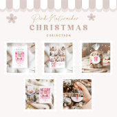 Étiquette Pink Nutcracker Merry Christmas Return Address