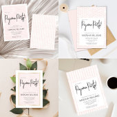 Invitation Bachelorette minimaliste en pyjama scié