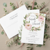 Save The Date Mariage Élégant Floral Rose Pêche (Personnalisez la collection de ce créateur indépendant. Test)