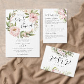 Save The Date Mariage élégant rose Pêche Florale (Personnalisez la collection de ce créateur indépendant. )