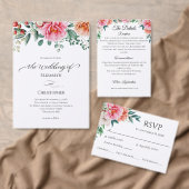 Peach rose Floral Mariage Carte de la réception (Personnalisez la collection de ce créateur indépendant. )