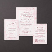 Papier Pink Boho Chic Peonies Budget Wedding Program (Personnalisez la collection de ce créateur indépendant.)