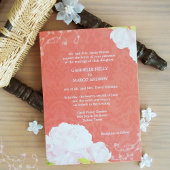 Invitation Carte Postale Soft rose Peony Mariage RSVP