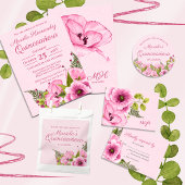 Sticker Rond Pépites rose pâle Chic Quinceañera Merci