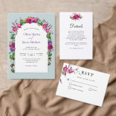 Chic roze paarse waterverf bruiloft zithoek (Personaliseer de collectie van deze zelfstandige maker.)