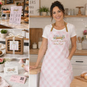 Roze Gingham Deegroller Bakkerij  Schort