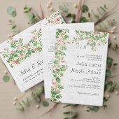 Invitation Réception de mariage du journal Rosy de style vint (Personnalisez la collection de ce créateur indépendant. Test)