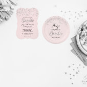 Roze Silver Sprinkle Baby shower Dank u Bedankkaart