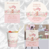 Serviette En Papier Joli Baby shower Floral rose Shabby Chic