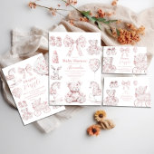 Serviette En Papier Baby shower Jouets Toile Rose De Jouy
