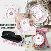 Faire-part Pink Fleur sauvage Tea bride & Groom Trivia Game C