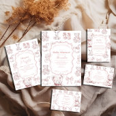 Assiettes En Carton Jouets Roses Toile De Jouy Baby shower