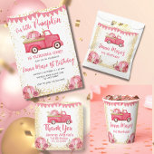 Invitation TOMBER PINK TRUCK CITROUILLE 1ER ANNIVERSAIRE Invi