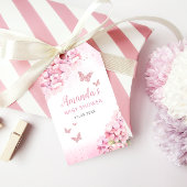 Baby shower van luidere vlinder, luiertapijt informatiekaartje