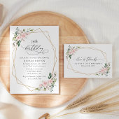 Invitation Tout En Un Fleurs blanches, Fleurs roses, Boho, Sweet 16