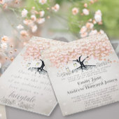 Elegant Blush Pink Heart Leaf Tree , die iedereen  All In One Uitnodiging