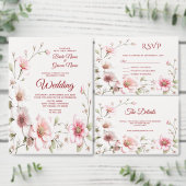 Invitation Fiançailles rose blanc élégant (Personnalisez la collection de ce créateur indépendant.)