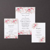 Roze Witte Rose Gouden bruiloft Save The Date Magn (Personaliseer de collectie van deze zelfstandige maker.)