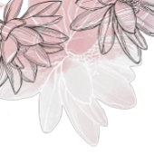 Bannière À Fanions Bienvenue Mariage Fleurs roses Argent Élégant