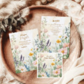Assiettes En Carton Dusty Pink Wildflower Baby in Bloom