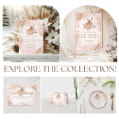 Serviette En Papier Le cerf d'hiver rose est un Baby shower de fille