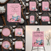 Invitation Baby shower de crème humide en bois rose