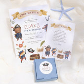 Invitation Animaux Pirates Fête d'anniversaire