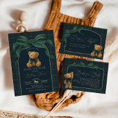 Equestrian Polo Plaid Teddy Bear Diaper Raffle Informatiekaartje