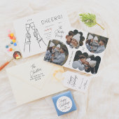 Sticker Rond Joyeuses vacances Script moderne minimaliste Noël