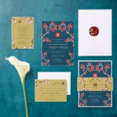 Perzik/Pruim Bloesems Dubbel Geluk Aziatisch Bruil Rubberstempel (Personaliseer de collectie van deze zelfstandige maker.)