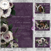 Invitation Plum violet élégant Floral moderne Mariage
