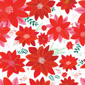 Papier Mousseline Noël Motif rose et rouge