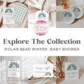 Signe De Table Baby shower D'Hiver De L'Ours Polaire Devinez Comb