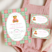 Carte Polo Teddy ours fille Baby shower Merci