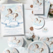 Serviette En Papier Fairytale bébé Pony Blue ballons étoile Anniversai