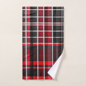 Collection populaire Abstraite rouge noir plaid (Serviette à main)