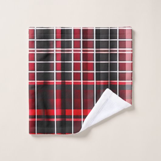 Collection populaire Abstraite rouge noir plaid (Gant de toilette)